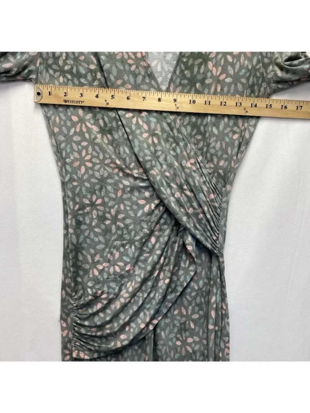 Free People Shayla Wrap Midi Dress Women Medium Mint Multicolor Deep V-Neckline